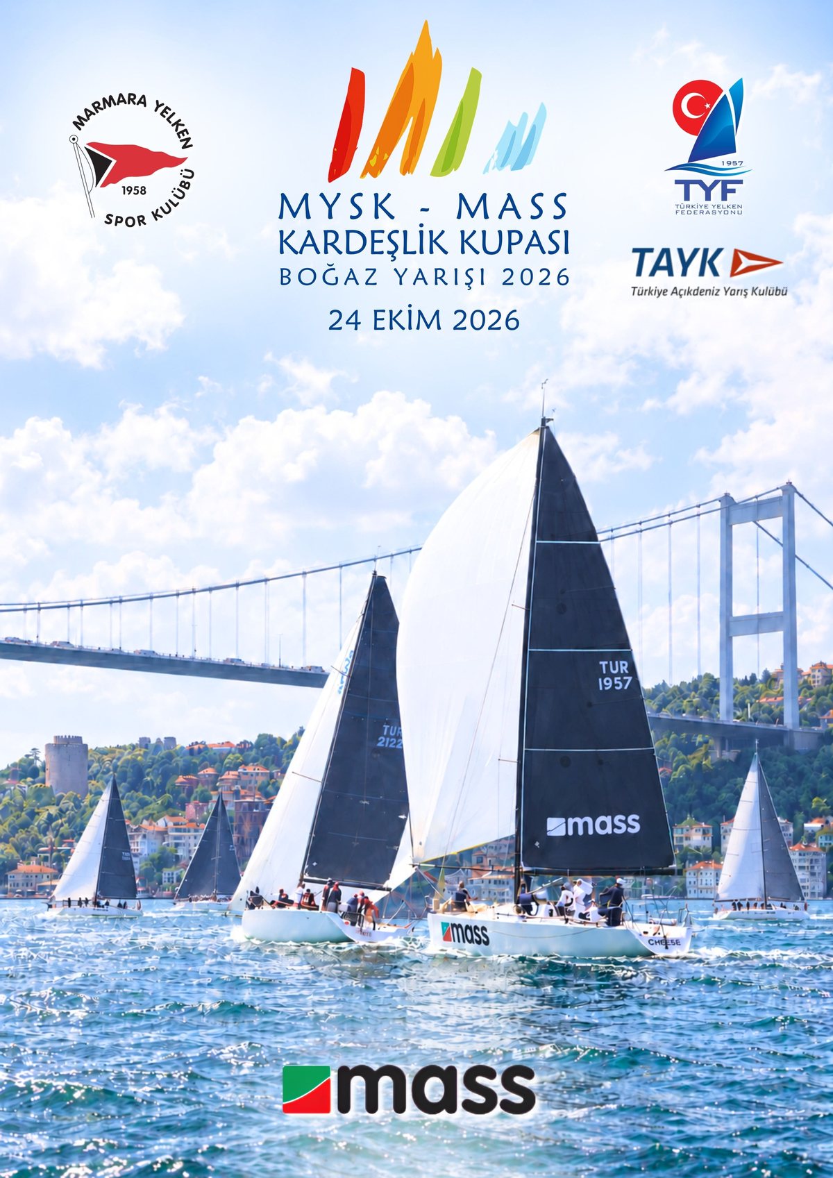 MYSK–MASS Kardeşlik Kupası Boğaz Yarışı 2026 afişi, 24 Ekim 2026